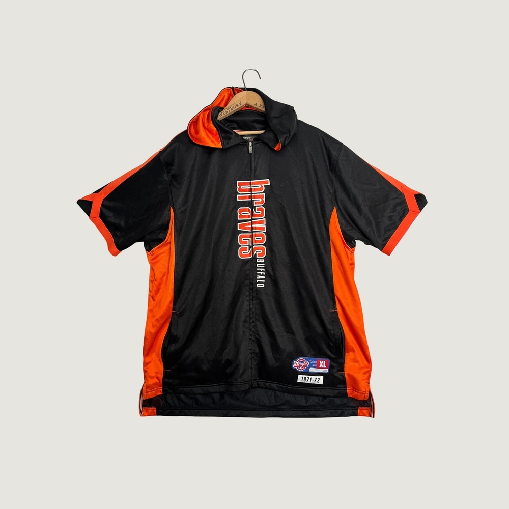 Reebok Buffalo Braves Hardwood Classics Short Sleeve Full Zip Hoodie Mens XL